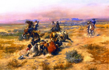 Charles Marion Russell Painting - a strenuous life 1901 Charles Marion Russell